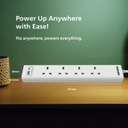Philips Power Extension Cord, 4 Sockets, 1 USB & 1 Type C, 3M, White - CHP4141WB/89
