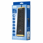 Philips Power Extension CHP8443BB/89 - 4 Outlets & 3 Meters, 2 USB A, 1 USB C- PD 30W Mohammed Fakhroo& Bros.