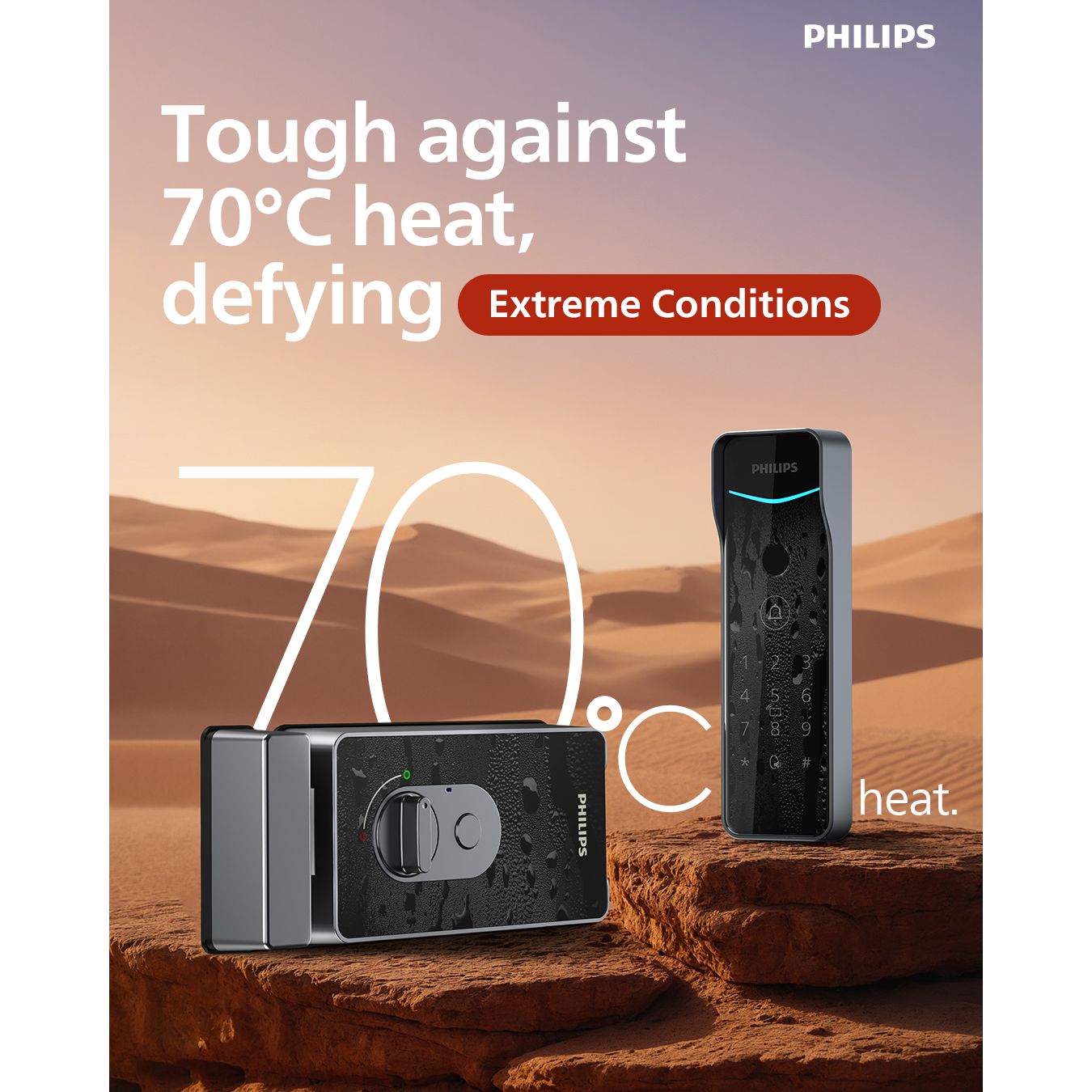 Philips DDL505-5HBS Outdoor Smart Lock - Weather Proof , IP66 - Grey Mohammed Fakhroo& Bros.