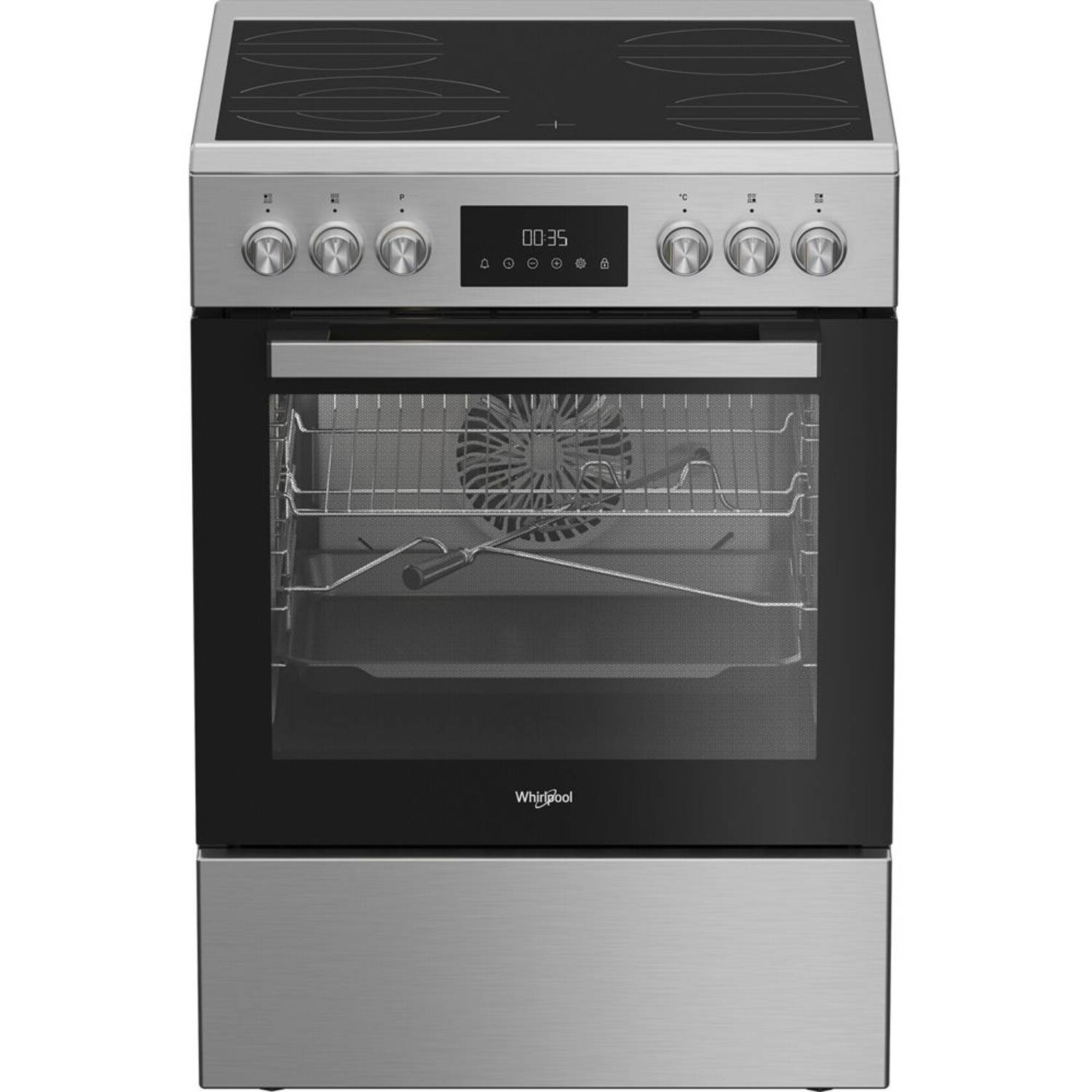Whirlpool Free Standing Vitro Ceramic Cooker 60cm Inox – WR60 EV520207 XME