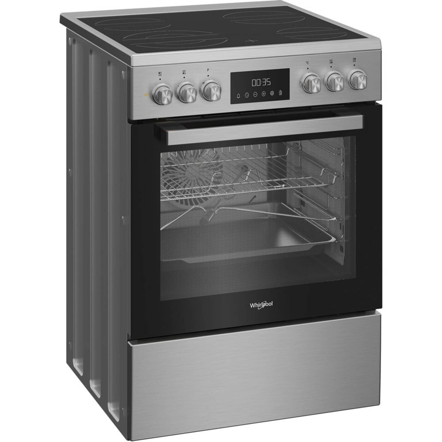 Whirlpool Free Standing Vitro Ceramic Cooker 60cm Inox – WR60 EV520207 XME