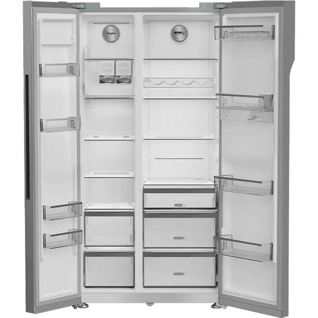 Whirlpool Side By Side Refrigerator 554L Pearl Steel – WSBF 916634 XME