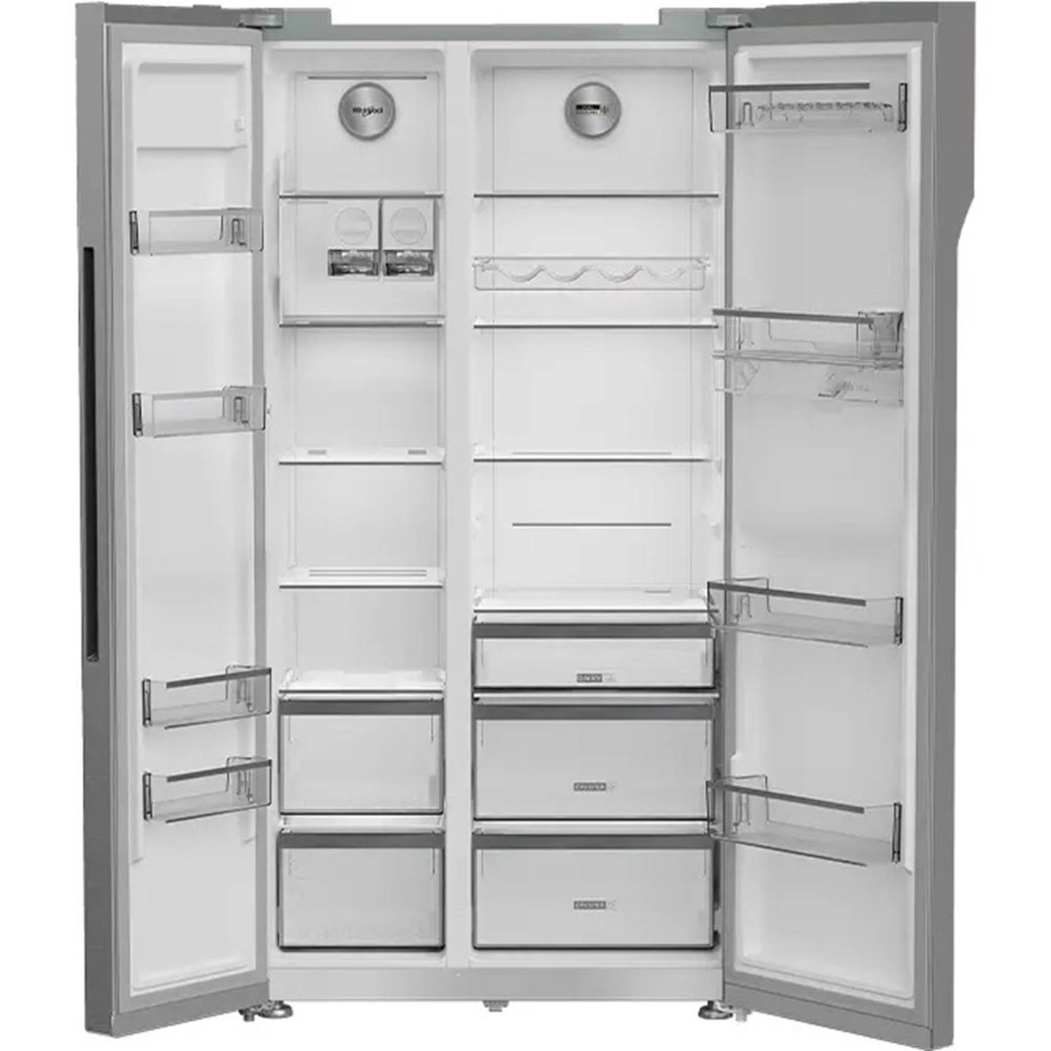 Whirlpool Side By Side Refrigerator 554L Pearl Steel – WSBF 916634 XME