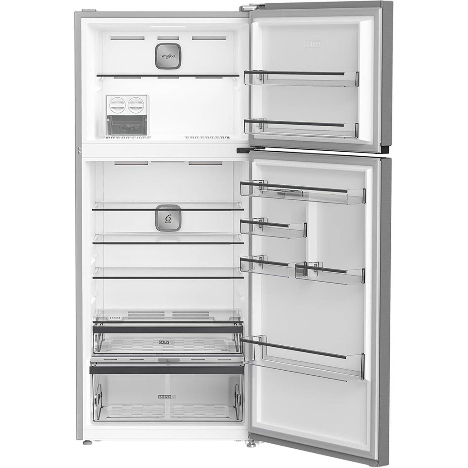 Whirlpool Top Mount Refrigerator 557L Inox – WTMF 786593 XME