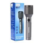 PHILIPS Aircraft Aluminium Alloy 22cms Zoom LED Rechargeable Flashlight / Torch – 1000Lumens, 900m Range, 2000mAh SFL2142/56