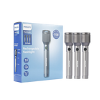 Philips Aircraft Aluminium Alloy 25cms Zoom LED Rechargeable Flashlight – 1100Lumens, 950m Range, 3000mAh SFL2143C3/56 ( PACK OF 3 ) Mohammed Fakhroo& Bros.