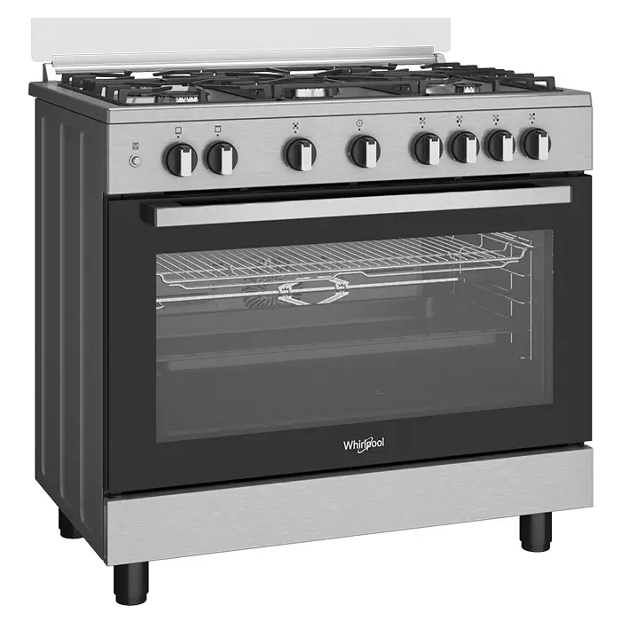 Whirlpool WR90 GGF 23129 XME – 90 X 60 Full Gas Cooker, Cast Iron Grids, 106lt, Fan Oven- Egypt
