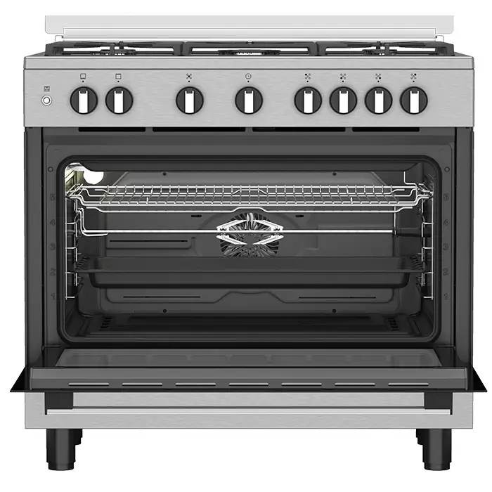 Whirlpool WR90 GGF 23129 XME – 90 X 60 Full Gas Cooker, Cast Iron Grids, 106lt, Fan Oven- Egypt