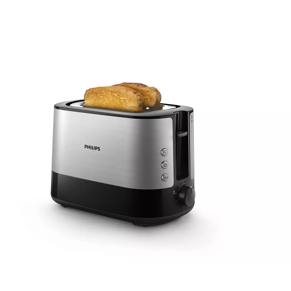 Philips Toaster With Extra Wide Slots - Black - HD2637/91