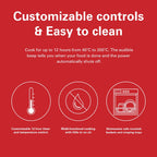 Hamilton Beach Digital Air Fryer View 8L, Large viewing window, 8 presets with dehydrate & defrost, Cook for upto 12 hours from 40°C to 200°C, 1750W, Matte Grey color, 2 Years Warranty, AFOGV8-ME.