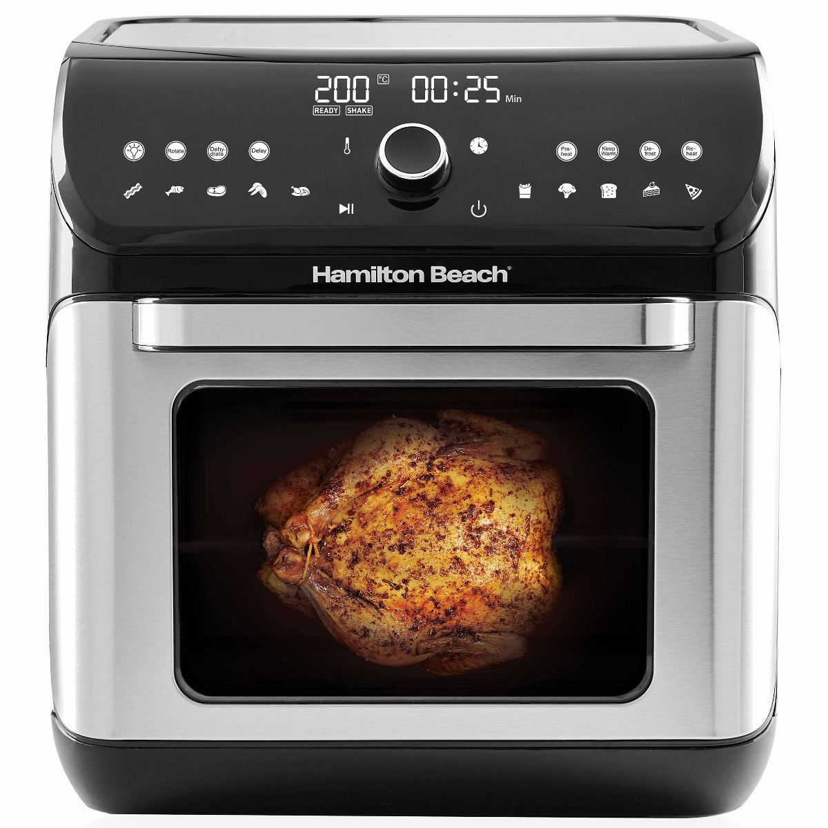 Hamilton Beach 12L Digital Air Fryer Oven, 16 cooking modes and 7 accessories to airfry, bake, roast, rotisserie grill, toast, dehydrate, defrost, reheat, keep warm, AF1212-ME
