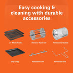 Hamilton Beach 12L Digital Air Fryer Oven, 16 cooking modes and 7 accessories to airfry, bake, roast, rotisserie grill, toast, dehydrate, defrost, reheat, keep warm, AF1212-ME