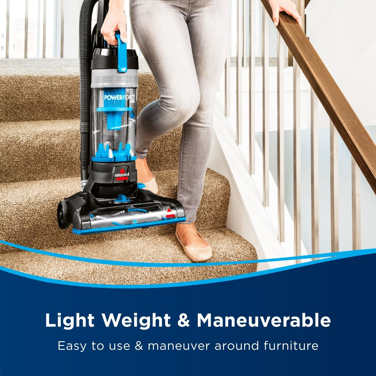 Bissell PowerForce Helix Vacuum Cleaner 2111E – Multi-Cyclonic Technology, Powerful Suction, Lightweight Design, Ideal for Dust, Hair & Deep Cleaning