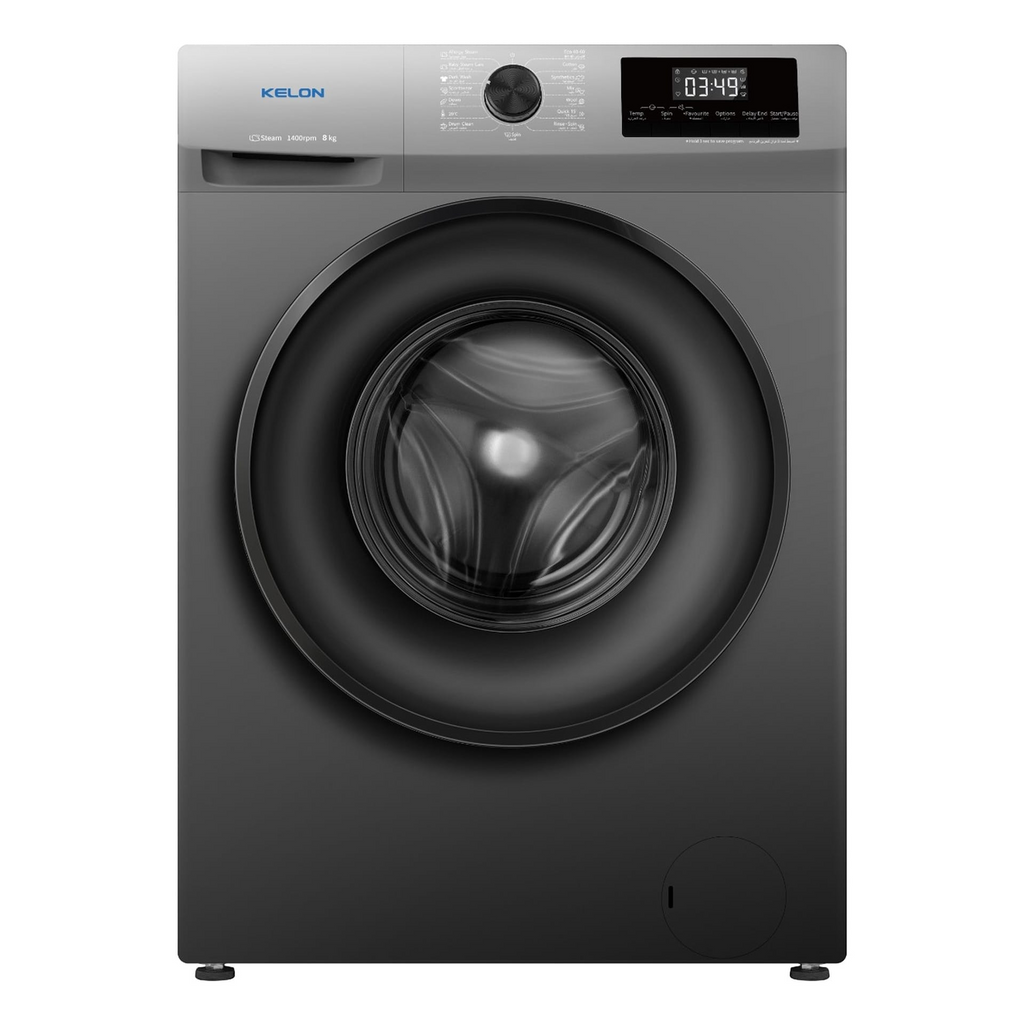 Kelon Front Load Fully Automatic Washing Machine, 8 kg, 1400 RPM, Titanium Grey, KWFMP8014MG