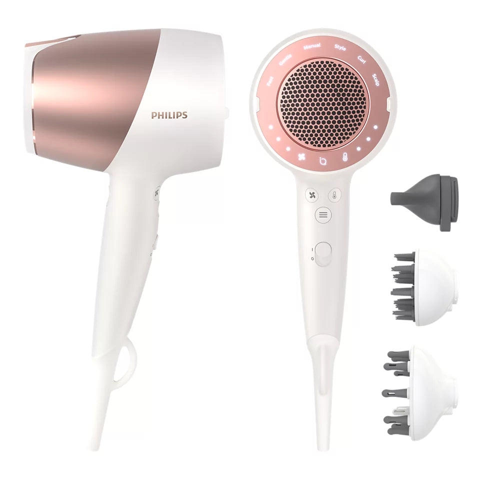 Hair Dryer with SenseIQ & 3 attachments BHD827/03