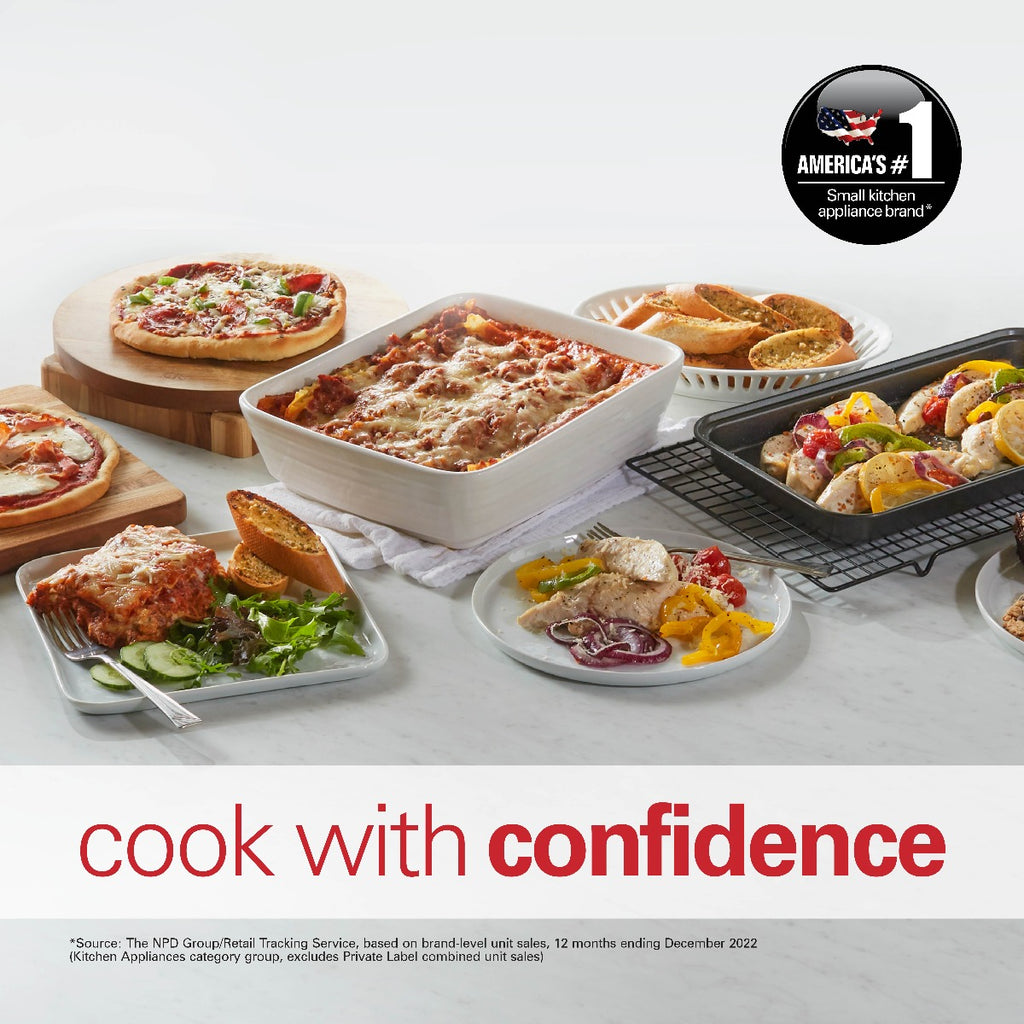 Hamilton Beach 55L 2200W Convection Toaster Oven with Rotisserie Grill, Double Walled Glass, Oyster Grey Color, 6 accessories, 6 functions, Max 230°C temp and 60 mins timer, CTGL55-ME