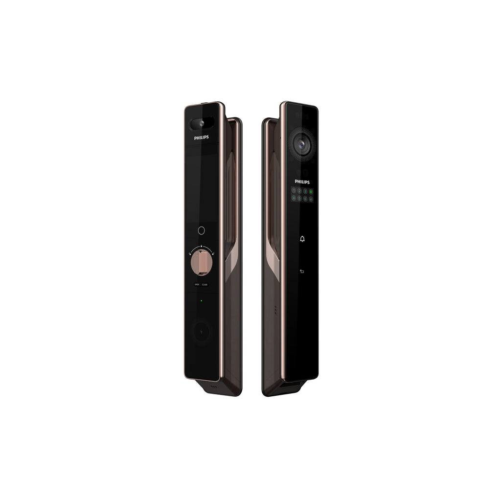 Philips Smart Door Lock with Palm Vein Recognition, 3D Face ID, Fingerprint Scanner, Multiple Access Modes, Zinc Alloy Build, Tempered Glass Touchscreen-902-MFVP-11HWS Mohammed Fakhroo& Bros.