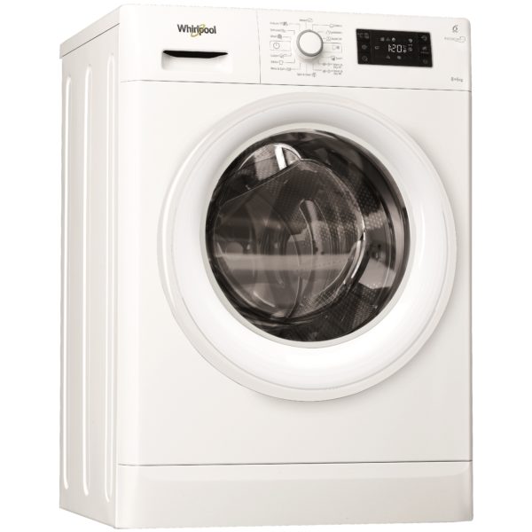 Whirlpool Freestanding Washer & Dryer, 8/6 kg, White - FWDG86148W GCC