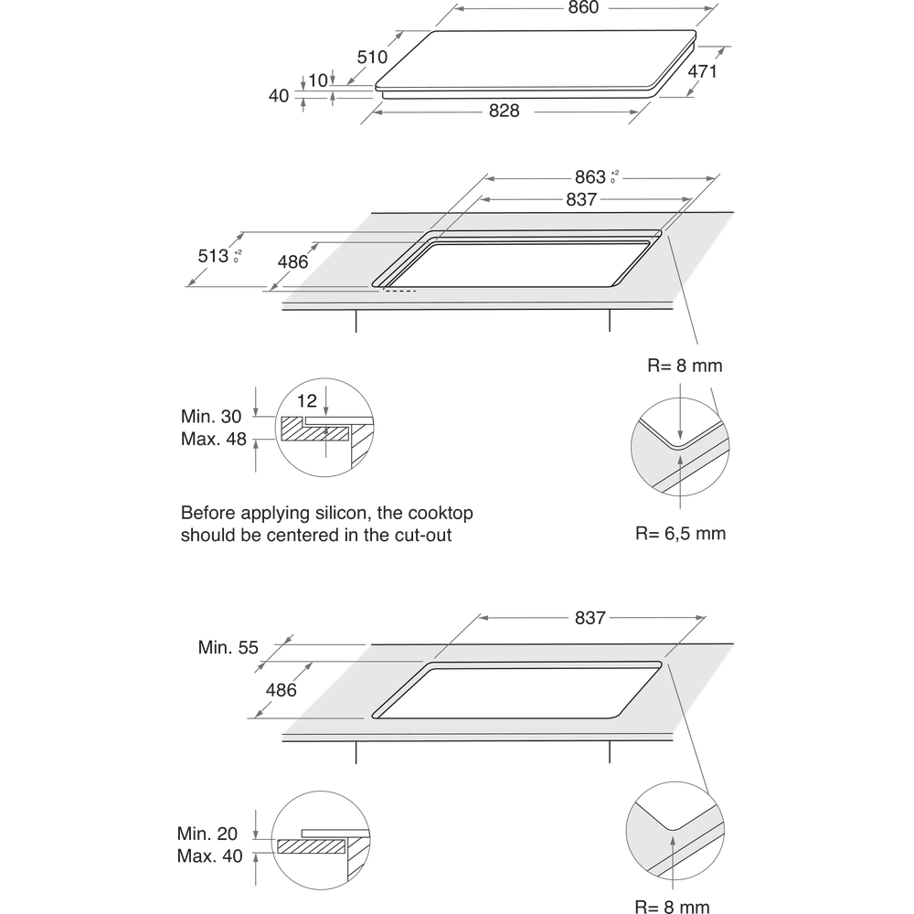 Whirlpool gas hob: 5 gas burners - GOA 925/NB