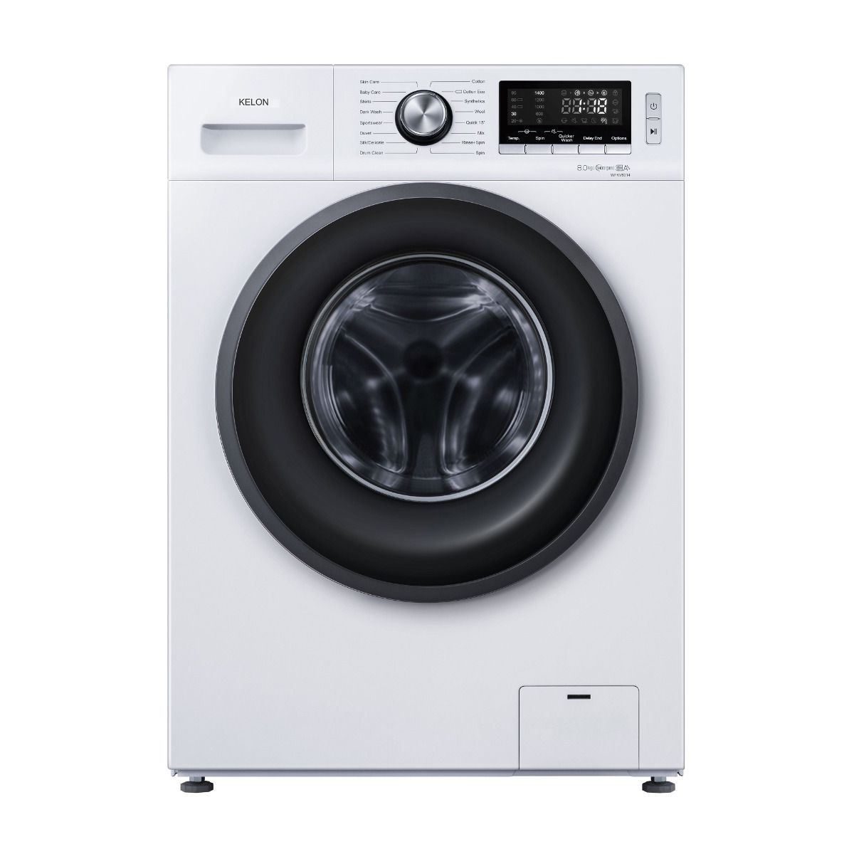 Kelon 8Kg Front  load washer, 1400 RPM, Big display.White
