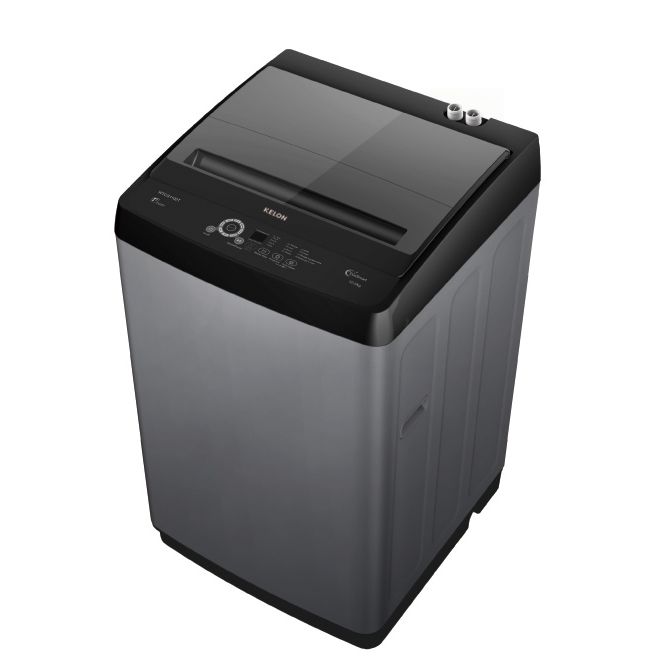 Kelon 10.5 KG Top load washer, Glass door, Titanium