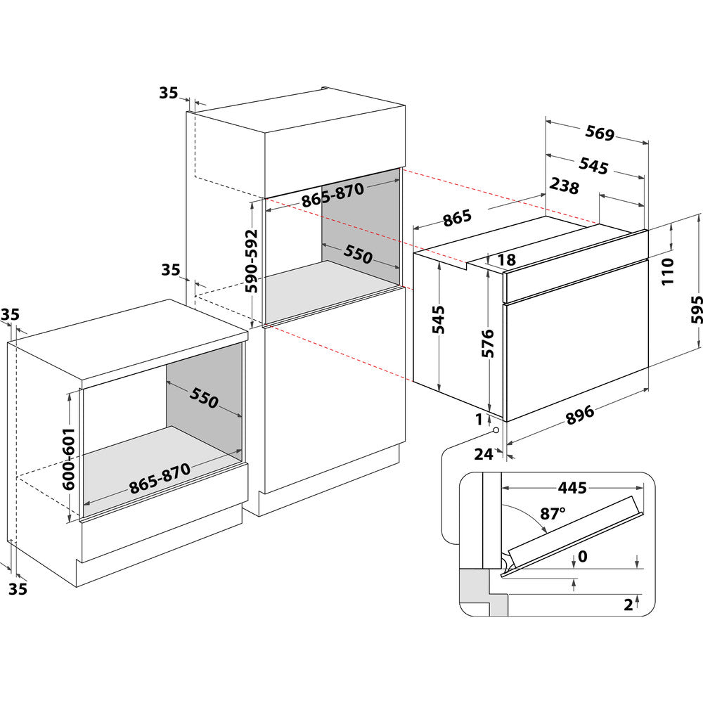Whirlpool built in electric oven: inox color - MXA K7F IX