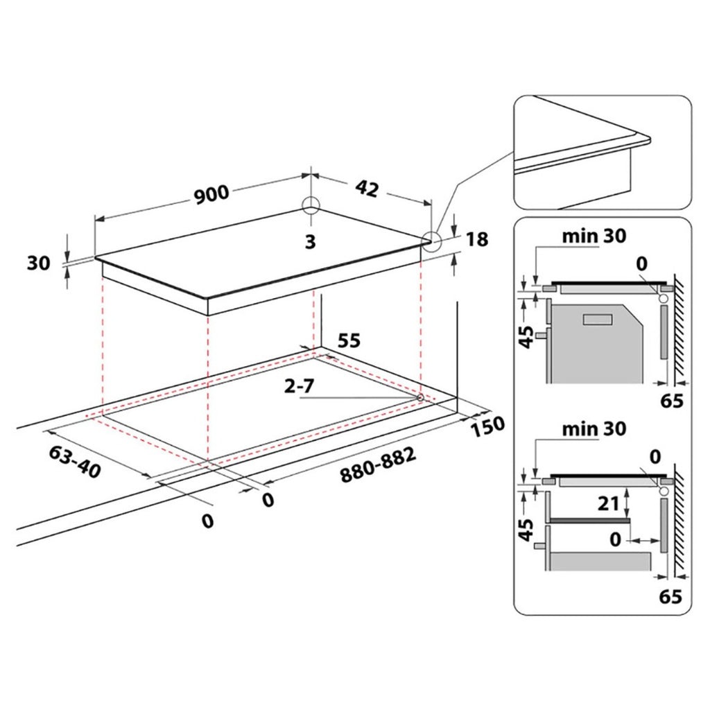Whirlpool Victro Built-In Ceramic Hob AKT 9020/B