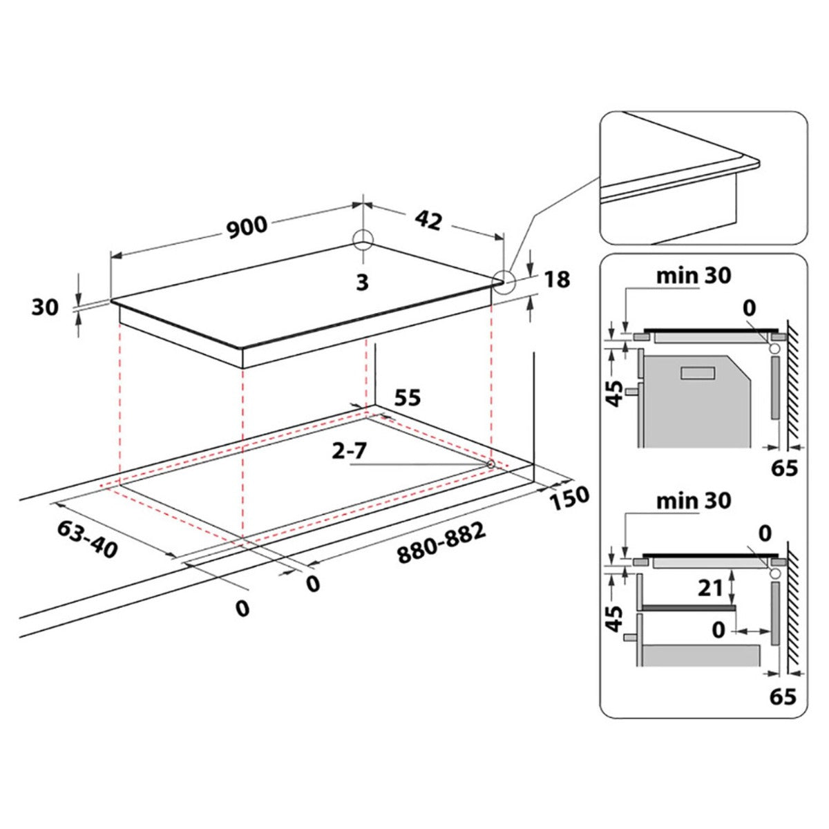 Whirlpool Victro Built-In Ceramic Hob AKT 9020/B