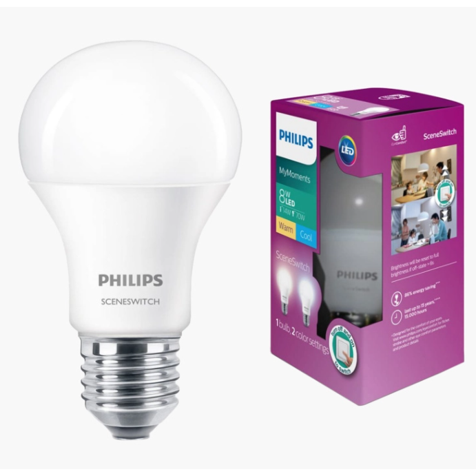 Philips MyMoments SceneSwitch LED Bulb - E27 8 W Warm & Cool
