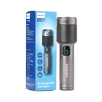 PHILIPS Aircraft Aluminium Alloy 24.5cms Zoom LED Rechargeable Flashlight / Torch – 2000Lumens, 680m Range, 4500mAh SFL5101/56