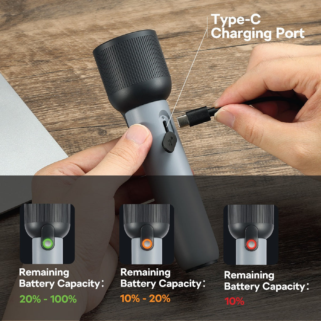 PHILIPS ABS 17.1cms LED Rechargeable Flashlight / Torch – 400Lumens, 150m Range, 2000mAh SFL1181/56