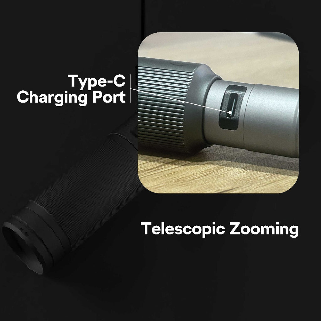 Philips Aircraft Aluminium Alloy Long Range Zoom LED Rechargeable Flashlight / Torch – 650Lumens, 300m Range 1200mAh SFL2141/56