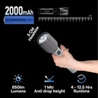 PHILIPS 5 Mode Aircraft Aluminium Alloy LED Flashlight – 650 lm, 2000mAh, SFL2242/56 Torch  (Grey, 19.2 cm, Rechargeable)