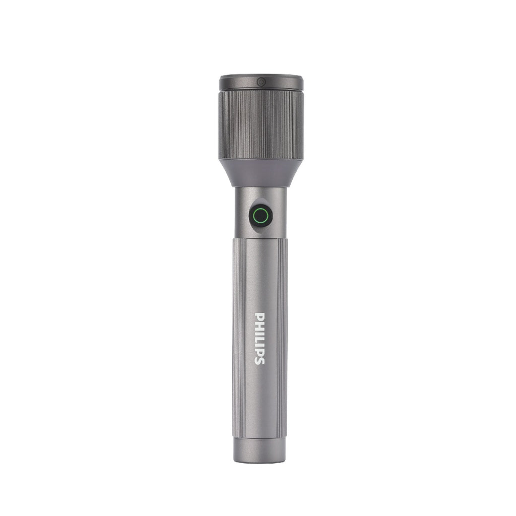 Philips Aircraft Aluminium Alloy 22.5cms LED Rechargeable Flashlight / Torch – 650Lumens, 450m Range, 3000mAh SFL2243/56