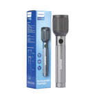 Philips Aircraft Aluminium Alloy 22.5cms LED Rechargeable Flashlight / Torch – 650Lumens, 450m Range, 3000mAh SFL2243/56