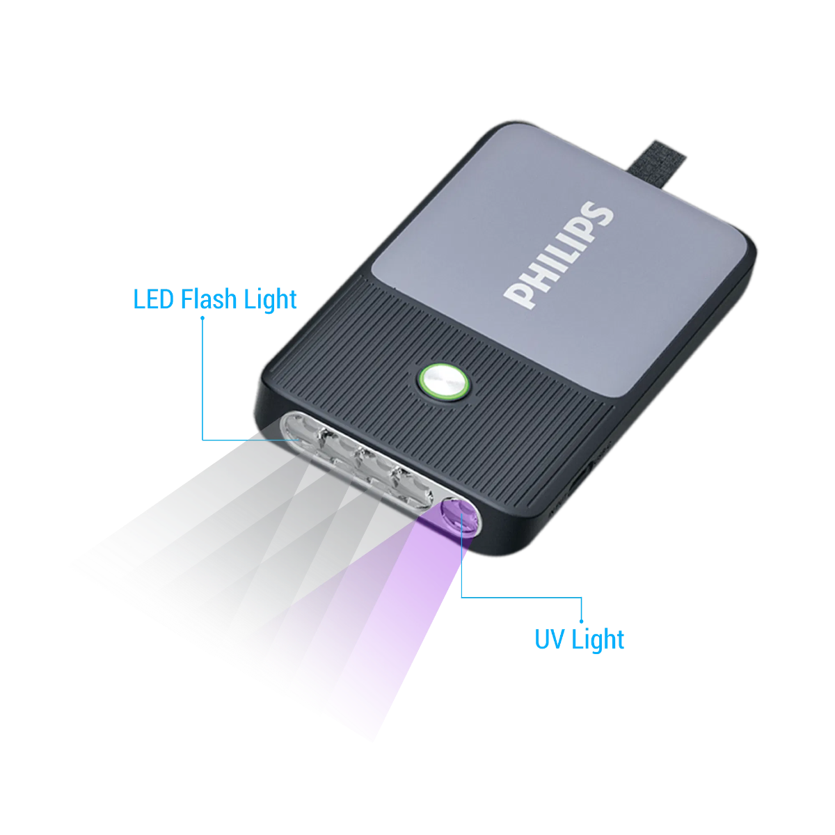 Philips ABS Multi-Functional Rechargeable Pocket Flashlight / Torch with UV Light – 350Lumens, 1200mAh SFL3403/56