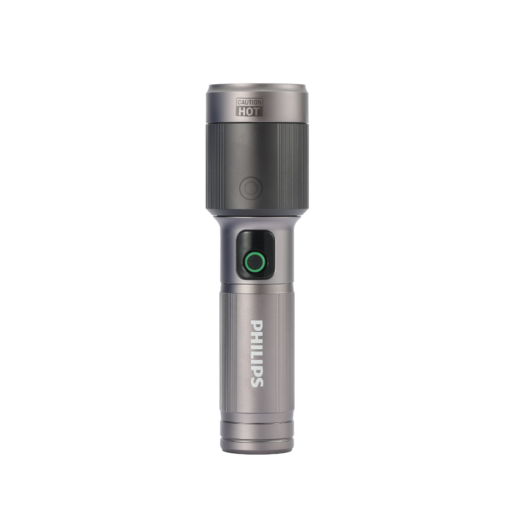 PHILIPS Aircraft Aluminium Alloy 33.2cms Zoom LED Rechargeable Flashlight / Torch – 2500Lumens, 860m Range, 9000mAh SFL5102/56
