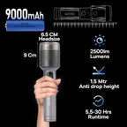 PHILIPS Aircraft Aluminium Alloy 33.2cms Zoom LED Rechargeable Flashlight / Torch – 2500Lumens, 860m Range, 9000mAh SFL5102/56