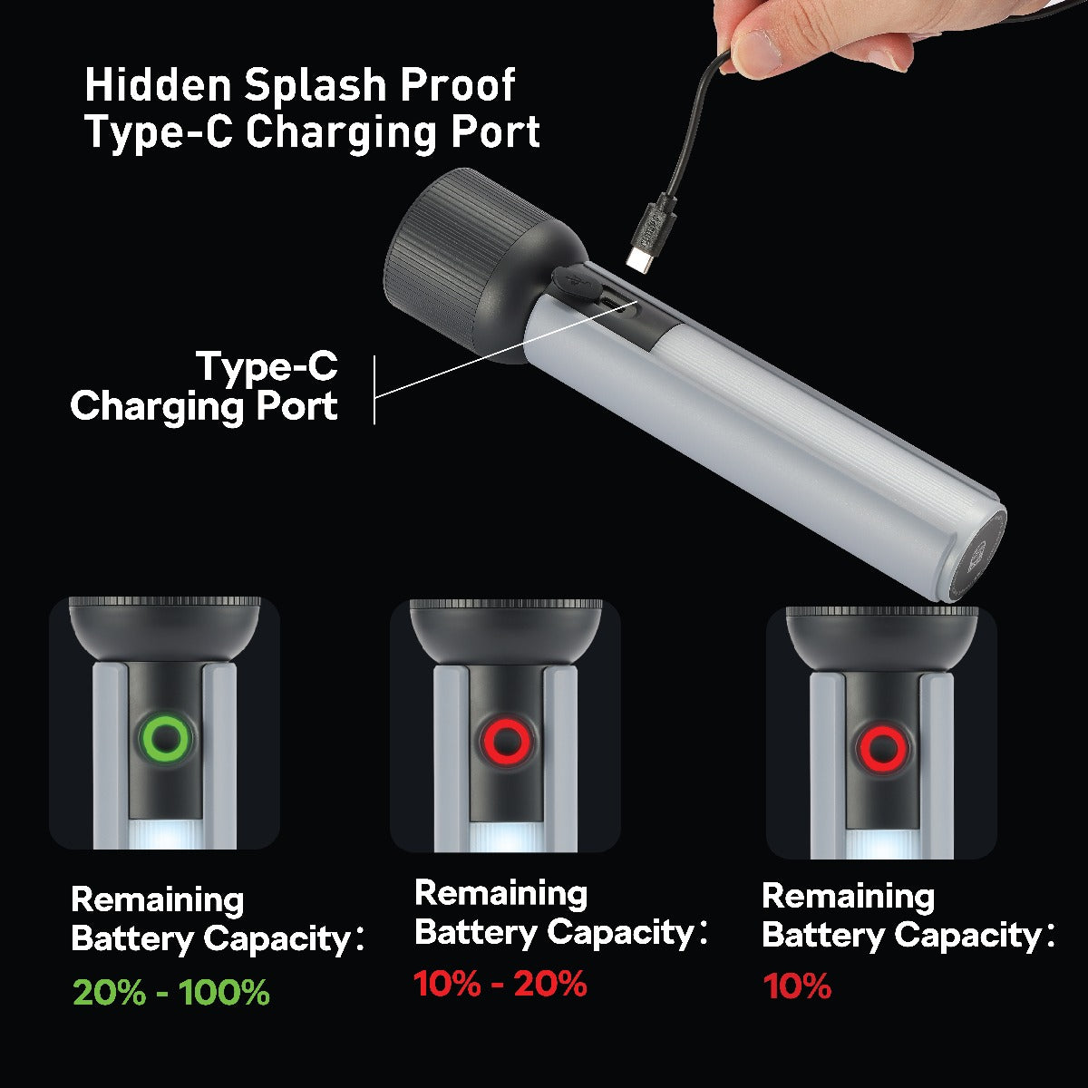 PHILIPS ABS Multi-Functional Rechargeable Flashlight & Portable Light – 400/350Lumens, 150m Beam Range SFL1183/56