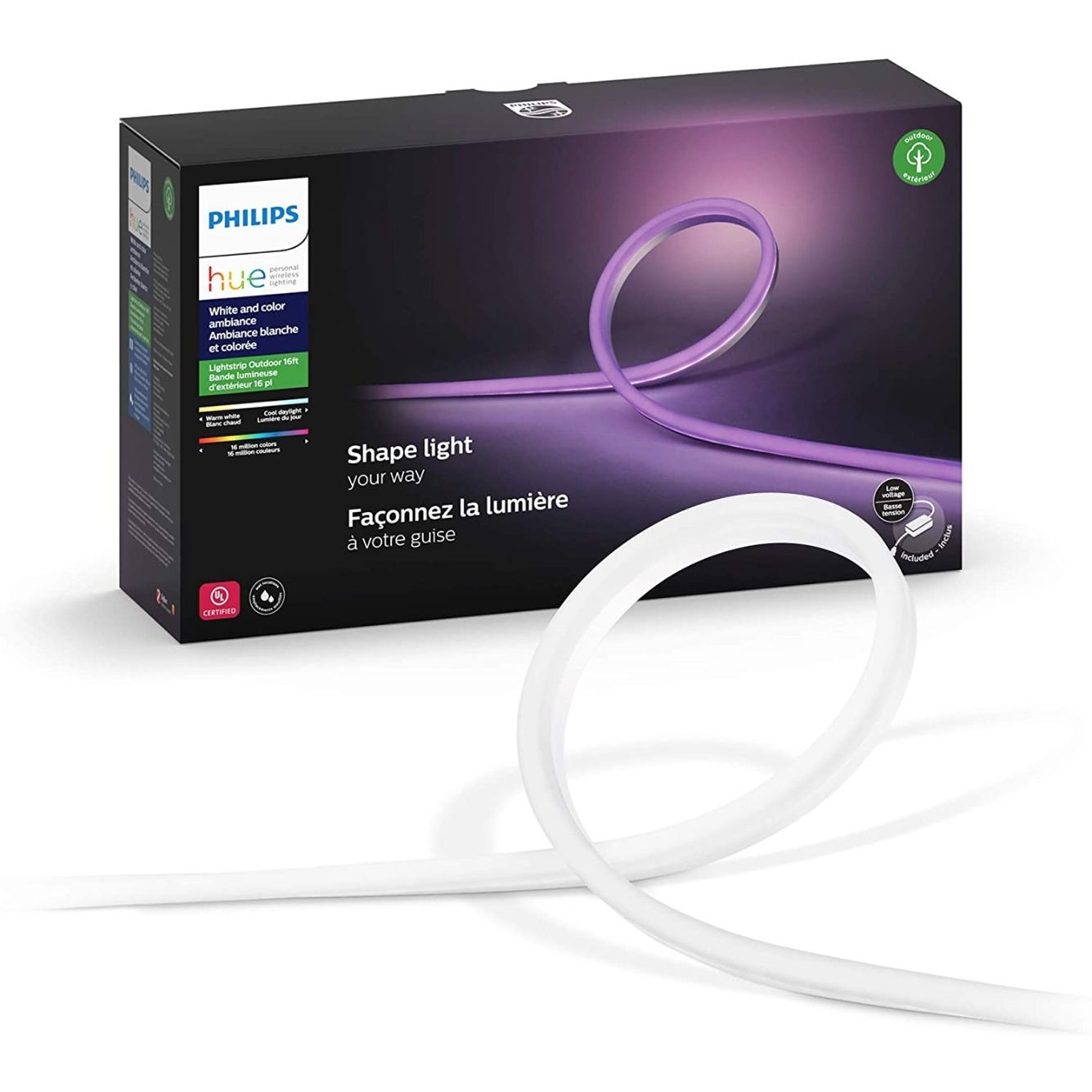 Philips Hue White & Color Ambiance Outdoor LightStrip 5m/16ft (Requires Hue Hub, Works with Amazon Alexa Apple HomeKit and Google Assistant)