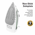 Hamilton Beach Steam Iron 2200W, Vertical steam, 23g/min steam flow, steam shot, water spray, Dry & 3 steam settings, non-stick soleplate, Anti-drip, Anti-calc, Self clean, 2 yrs warranty, ST2747-ME