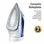 Hamilton Beach Steam Iron 2500W, Ceramic soleplate, Auto-Shut Off, Vertical steam, 35g/min steam, steam shot, with 3 settings, 300ml, Anti-drip, Anti-calc, Self clean, 2 yrs warranty, ST3797-ME
