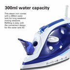 Hamilton Beach Steam Iron 2500W, Ceramic soleplate, Auto-Shut Off, Vertical steam, 35g/min steam, steam shot, with 3 settings, 300ml, Anti-drip, Anti-calc, Self clean, 2 yrs warranty, ST3797-ME