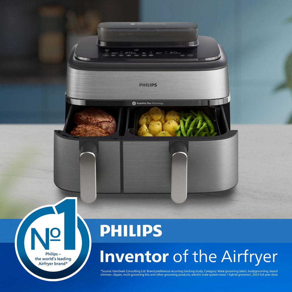 Philips 5000 Series Dual Basket Airfryer with Steam NA555/09
