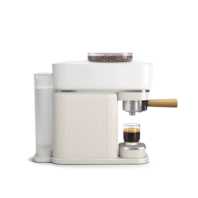 Philips Baristina Espresso Machine, Real Espresso, Made Easy, Compact, 16 Bar Pressure, Built-in Grinder, White Machine with Ash Wood Filter Holder (BAR302/20) Mohammed Fakhroo& Bros.