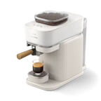 Philips Baristina Espresso Machine, Real Espresso, Made Easy, Compact, 16 Bar Pressure, Built-in Grinder, White Machine with Ash Wood Filter Holder (BAR302/20) Mohammed Fakhroo& Bros.