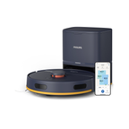 Philips Vacuum and Mop Robot HomeRun 2000 Series - Up to 120 min Runtime, With Auto-empty Station, Suction Power 6000 Pa, HomeRun App Enabled, LDS Radar, Dark Blue - XU2100/10