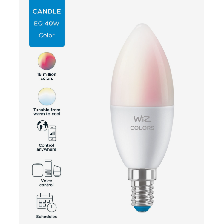 Wiz Candle C37 E14 Wi-Fi Ble 40W 922-65 RGB
