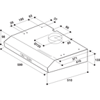 Whirlpool wall mounted cooker hood - WSLK 65 LS X