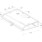WHIRLPOOL BUILT-IN HOOD 90CM, INOX - WSLK 95 LS G